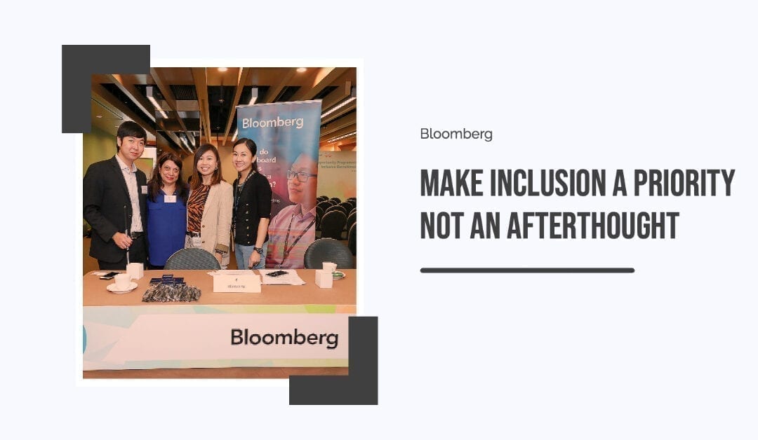 Bloomberg: Make inclusion a priority not an afterthought