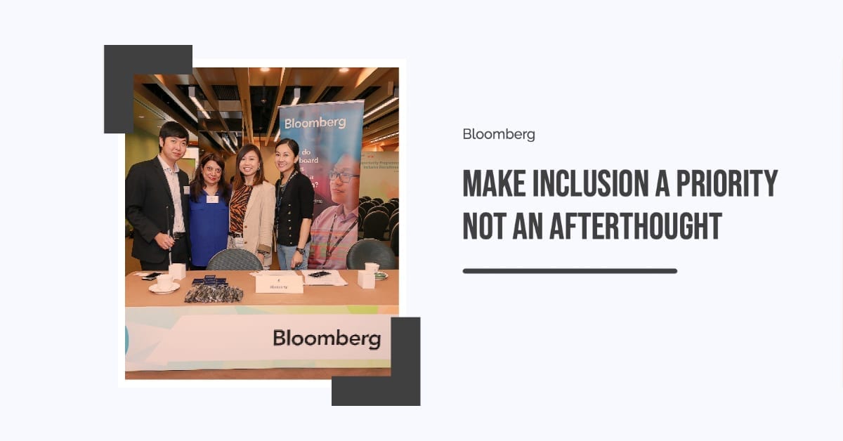 Bloomberg: Make inclusion a priority not an afterthought